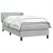 Pat box spring cu saltea, gri deschis, 80x220 cm, catifea - WALTI WALTI