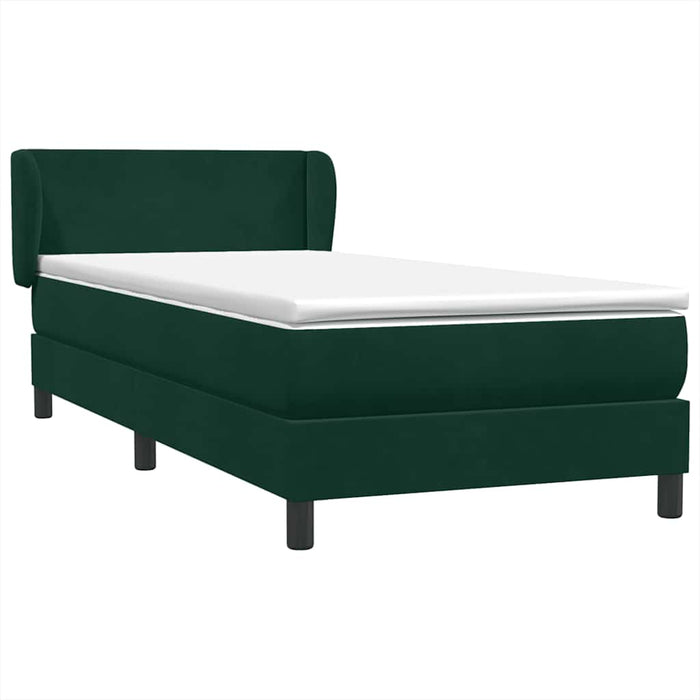 Pat box spring cu saltea, verde închis, 80x220 cm, catifea - WALTI WALTI
