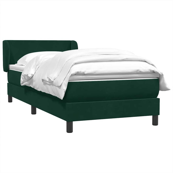 Pat box spring cu saltea, verde închis, 80x220 cm, catifea - WALTI WALTI