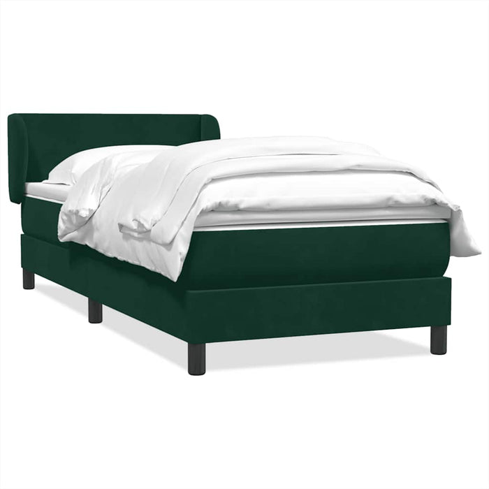 Pat box spring cu saltea, verde închis, 80x220 cm, catifea - WALTI WALTI