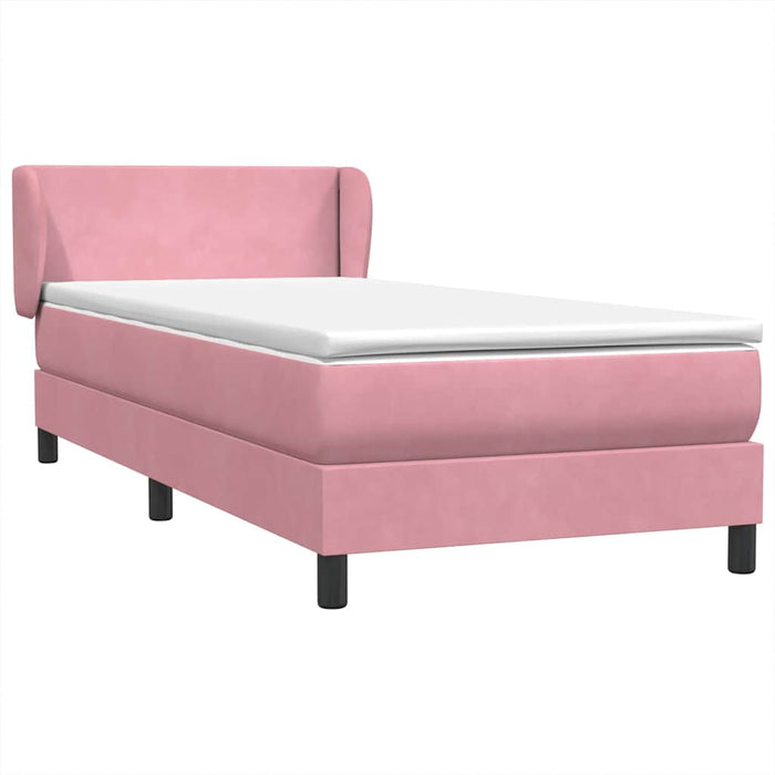 Pat box spring cu saltea, roz, 80x220 cm, catifea - WALTI WALTI