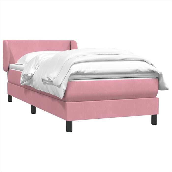 Pat box spring cu saltea, roz, 80x220 cm, catifea - WALTI WALTI