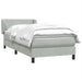 Pat box spring cu saltea, gri deschis, 90x220 cm, catifea - WALTI WALTI