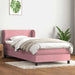 Pat box spring cu saltea, roz, 90x220 cm, catifea - WALTI WALTI