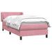 Pat box spring cu saltea, roz, 90x220 cm, catifea - WALTI WALTI