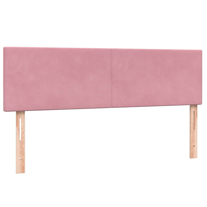Pat box spring cu saltea, roz, 140x220 cm, catifea - WALTI WALTI