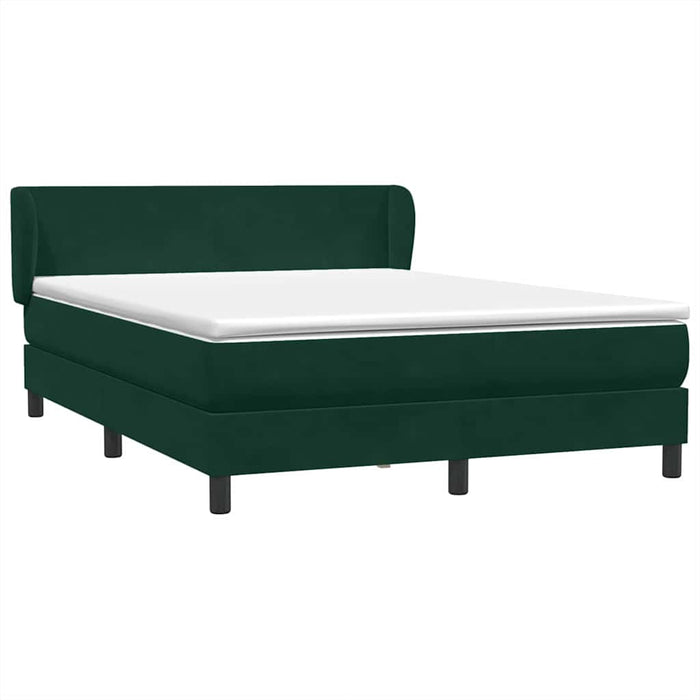 Pat box spring cu saltea, verde închis, 160x220 cm, catifea WALTI