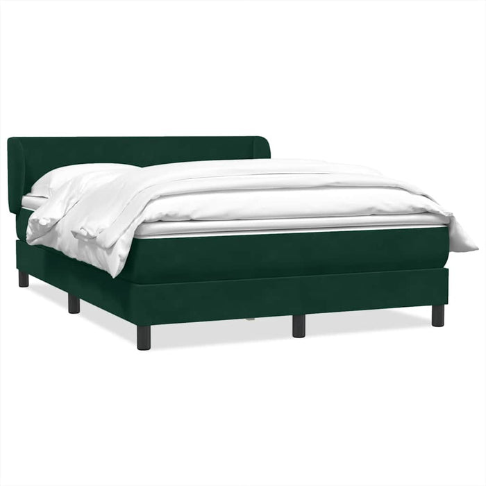 Pat box spring cu saltea, verde închis, 160x220 cm, catifea WALTI