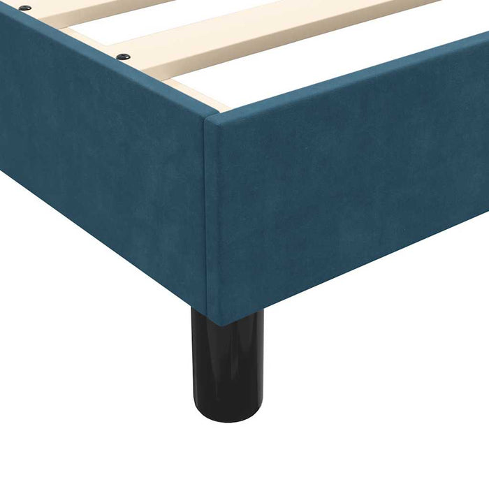 Pat box spring cu saltea, albastru închis, 160x220 cm, catifea WALTI