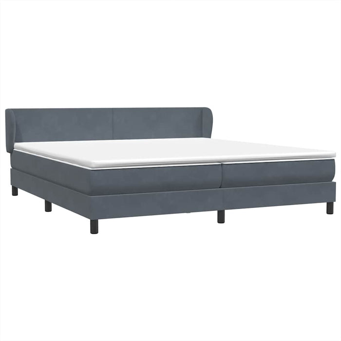 Pat cu arcuri cu saltele gri închis 180x220 cm catifea WALTI