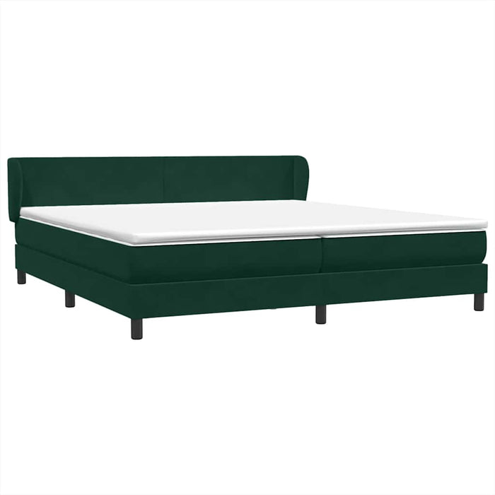 Pat cu arcuri cu saltele verde închis 180x220 cm catifea WALTI