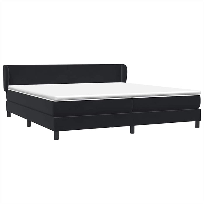 Pat cu arcuri cu saltele negru 200x220 cm catifea WALTI