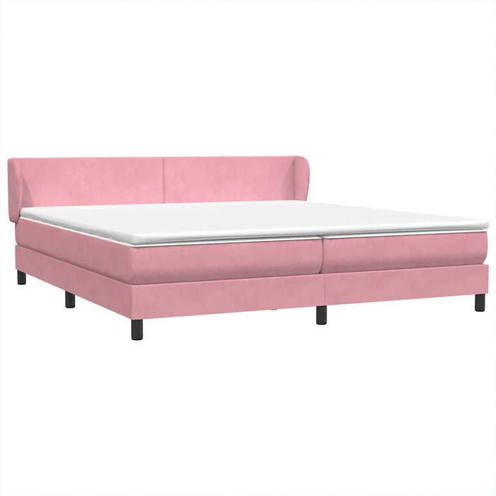 Pat cu arcuri cu saltele roz 200x220 cm catifea WALTI