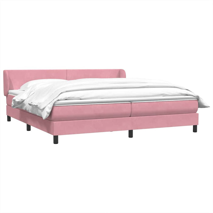 Pat cu arcuri cu saltele roz 200x220 cm catifea WALTI