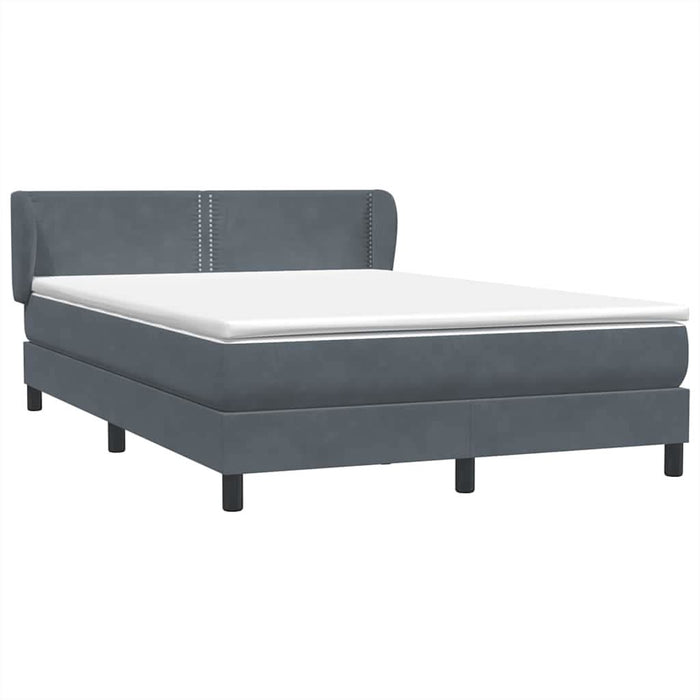 Pat box spring cu saltea, gri închis, 160x210 cm, catifea WALTI