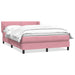 Pat box spring cu saltea, roz, 160x210 cm, catifea - WALTI WALTI