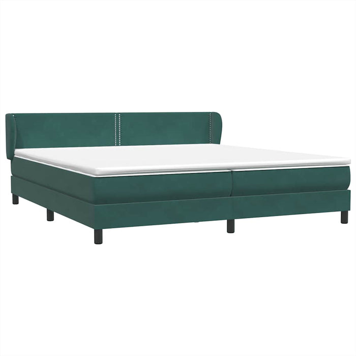Pat cu arcuri cu saltele verde închis 180x210 cm catifea WALTI