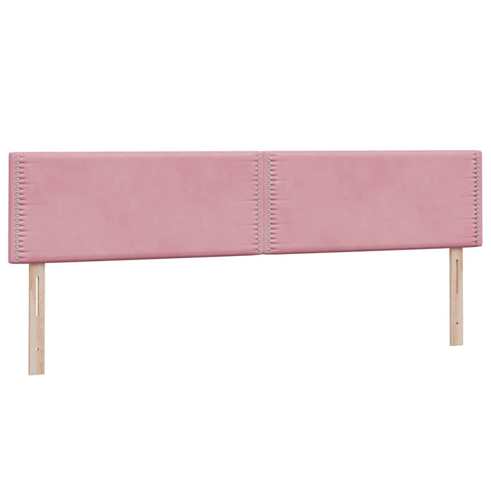Pat cu arcuri cu saltele roz 180x210 cm catifea WALTI