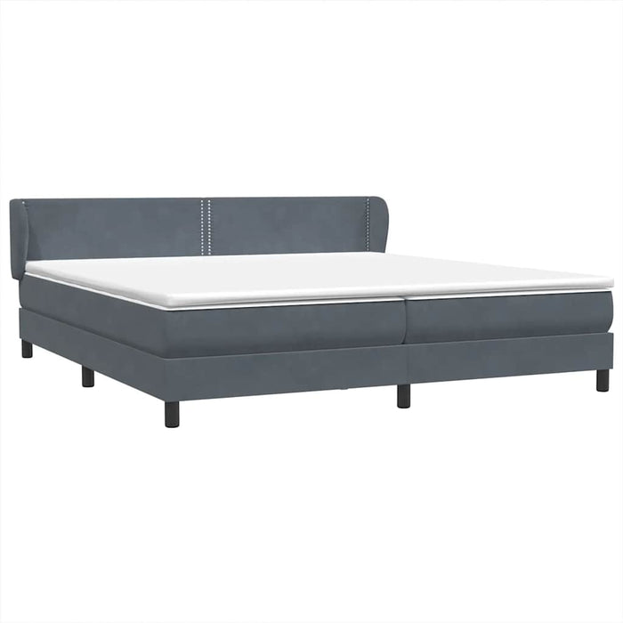 Pat cu arcuri cu saltele gri închis 200x210 cm catifea WALTI