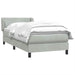 Pat box spring cu saltea, gri deschis, 80x220 cm, catifea - WALTI WALTI
