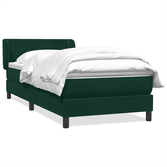 Pat box spring cu saltea, verde închis, 80x220 cm, catifea - WALTI WALTI