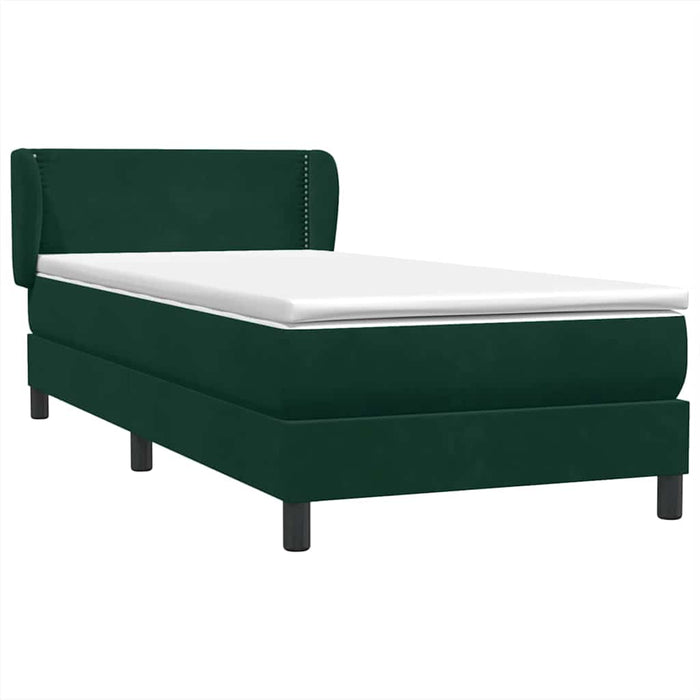 Pat box spring cu saltea, verde închis, 80x220 cm, catifea - WALTI WALTI