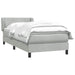 Pat box spring cu saltea, gri deschis, 90x220 cm, catifea - WALTI WALTI