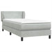Pat box spring cu saltea, gri deschis, 90x220 cm, catifea - WALTI WALTI