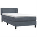 Pat box spring cu saltea, gri închis, 90x220 cm, catifea - WALTI WALTI