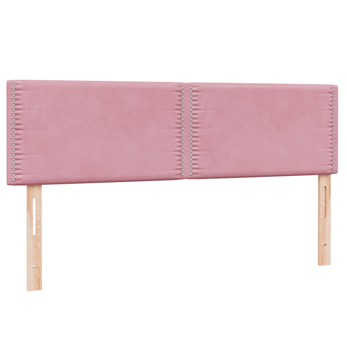 Pat box spring cu saltea, roz, 160x220 cm, catifea WALTI