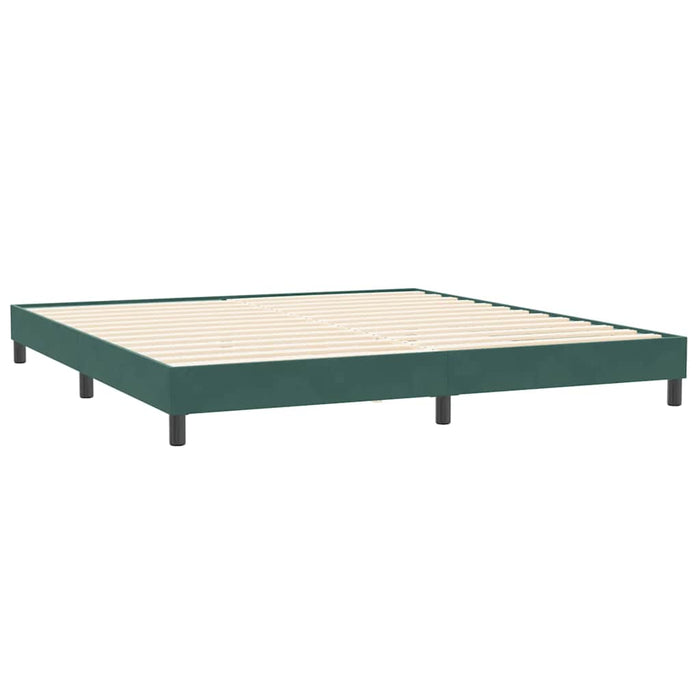 Pat cu arcuri cu saltele verde închis 180x220 cm catifea - WALTI WALTI