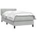 Pat box spring cu saltea, gri deschis, 80x210 cm, catifea - WALTI WALTI