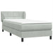 Pat box spring cu saltea, gri deschis, 80x210 cm, catifea - WALTI WALTI
