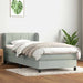 Pat box spring cu saltea, gri deschis, 80x210 cm, catifea - WALTI WALTI