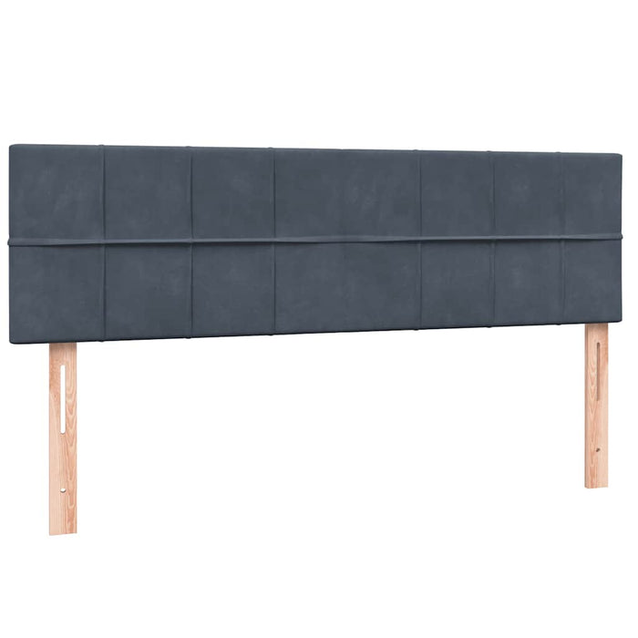 Pat box spring cu saltea, gri închis, 140x210 cm, catifea WALTI