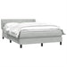 Pat box spring cu saltea, gri deschis, 160x210 cm, catifea - WALTI WALTI