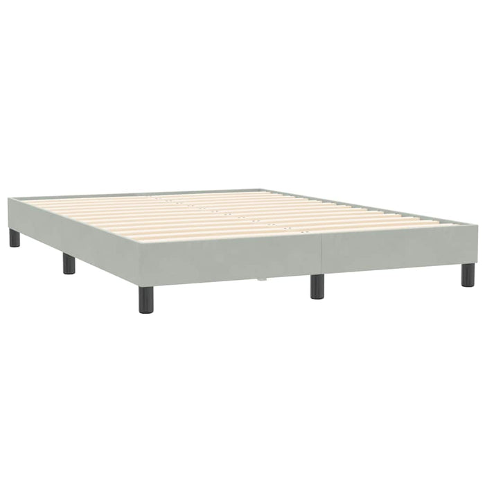 Pat box spring cu saltea, gri deschis, 160x210 cm, catifea - WALTI WALTI