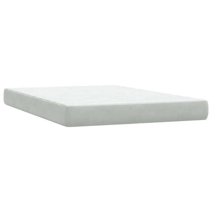 Pat box spring cu saltea, gri deschis, 160x210 cm, catifea - WALTI WALTI