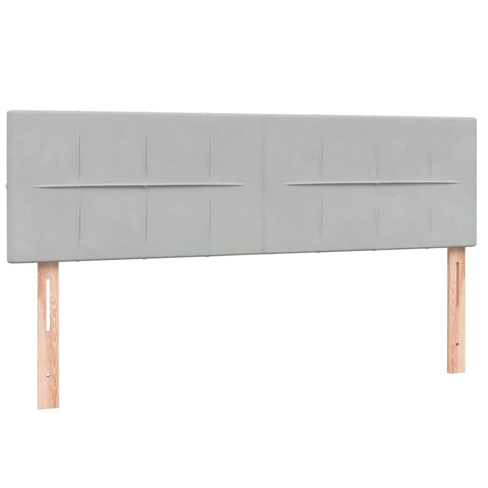 Pat box spring cu saltea, gri deschis, 160x210 cm, catifea - WALTI WALTI