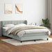 Pat box spring cu saltea, gri deschis, 160x210 cm, catifea - WALTI WALTI