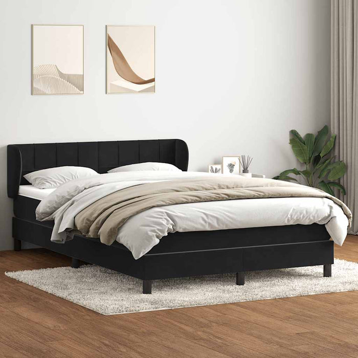 Pat box spring cu saltea, negru, 160x210 cm, catifea - WALTI WALTI