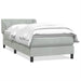 Pat box spring cu saltea, gri deschis, 80x220 cm, catifea - WALTI WALTI