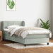 Pat box spring cu saltea, gri deschis, 80x220 cm, catifea - WALTI WALTI