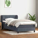 Pat box spring cu saltea, gri închis, 80x220 cm, catifea - WALTI WALTI