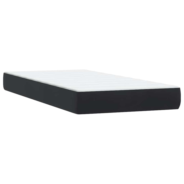 Pat box spring cu saltea, negru, 80x220 cm, catifea WALTI