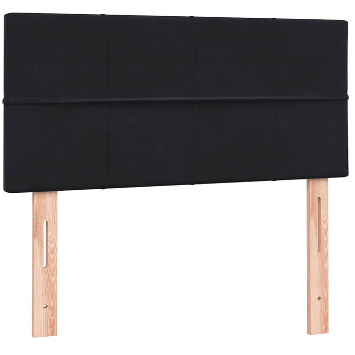 Pat box spring cu saltea, negru, 80x220 cm, catifea WALTI