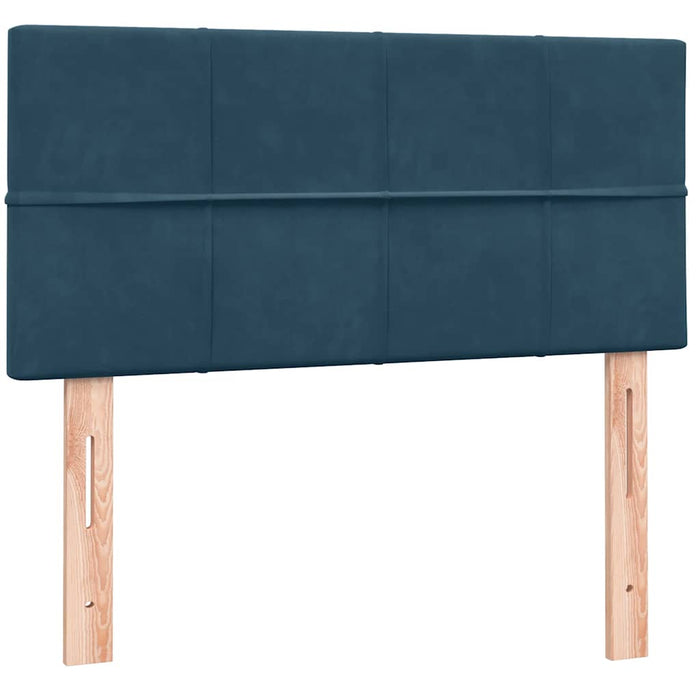Pat box spring cu saltea, albastru închis, 80x220 cm, catifea - WALTI WALTI