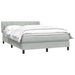 Pat box spring cu saltea, gri deschis, 160x220 cm, catifea - WALTI WALTI