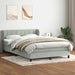 Pat box spring cu saltea, gri deschis, 160x220 cm, catifea - WALTI WALTI