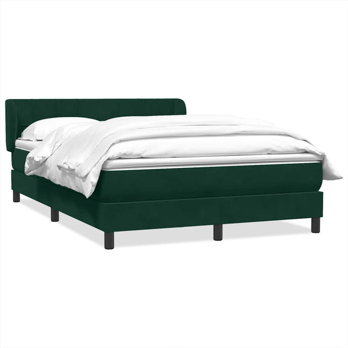 Pat box spring cu saltea, verde închis, 160x220 cm, catifea WALTI